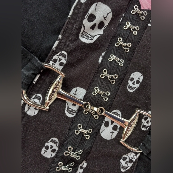 Royal bones, tripp nyc sister brand, gothy skull vintage corset top! - Picture 2 of 2